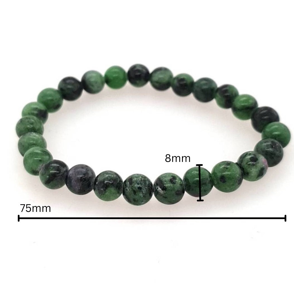 ruby zoisite bead bracelet