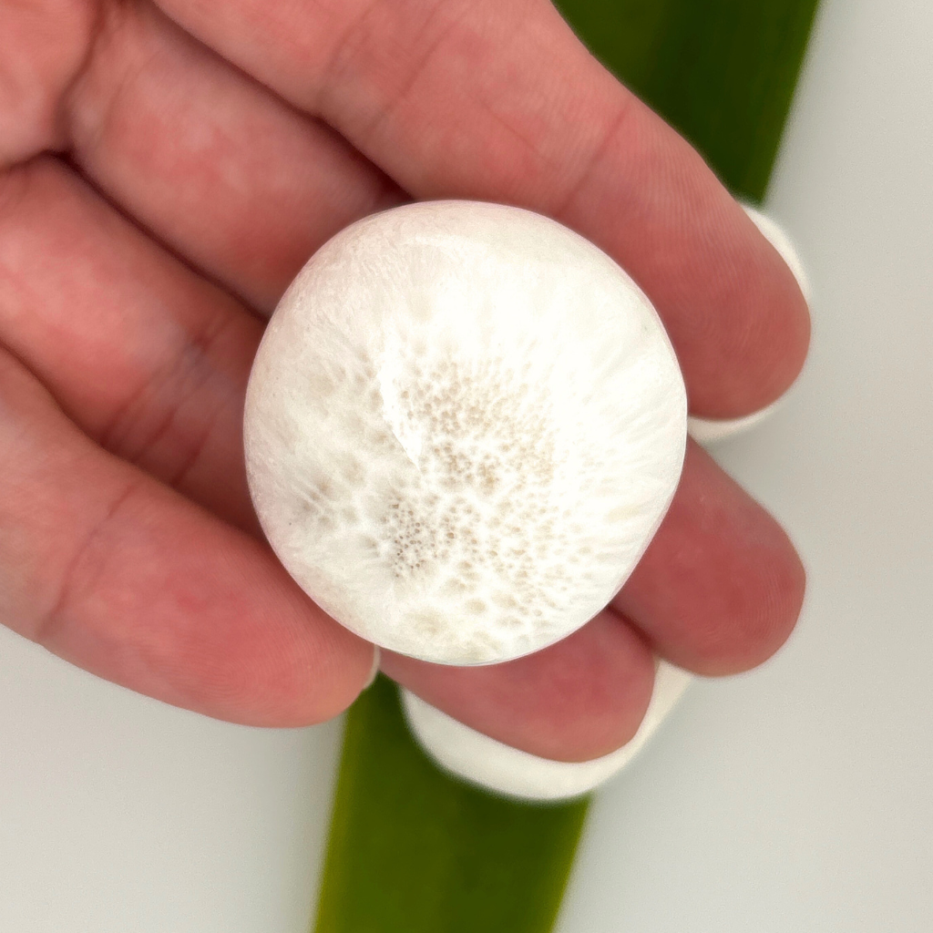 scolecite tumbled stone white crystal