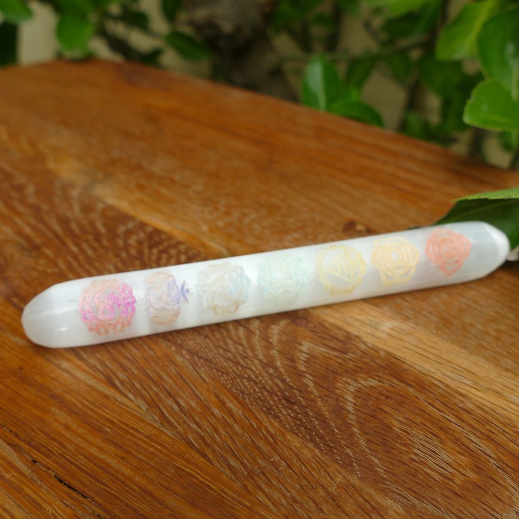selenite chakra wands