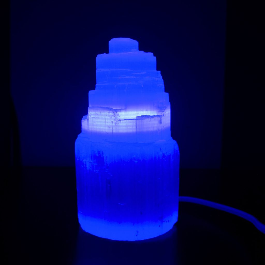 blue led globe for selenite lamps