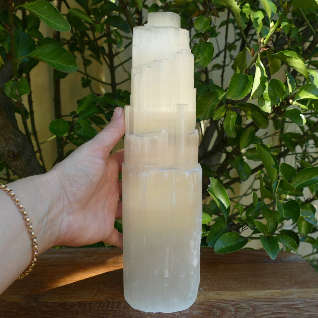 selenite tower lamp