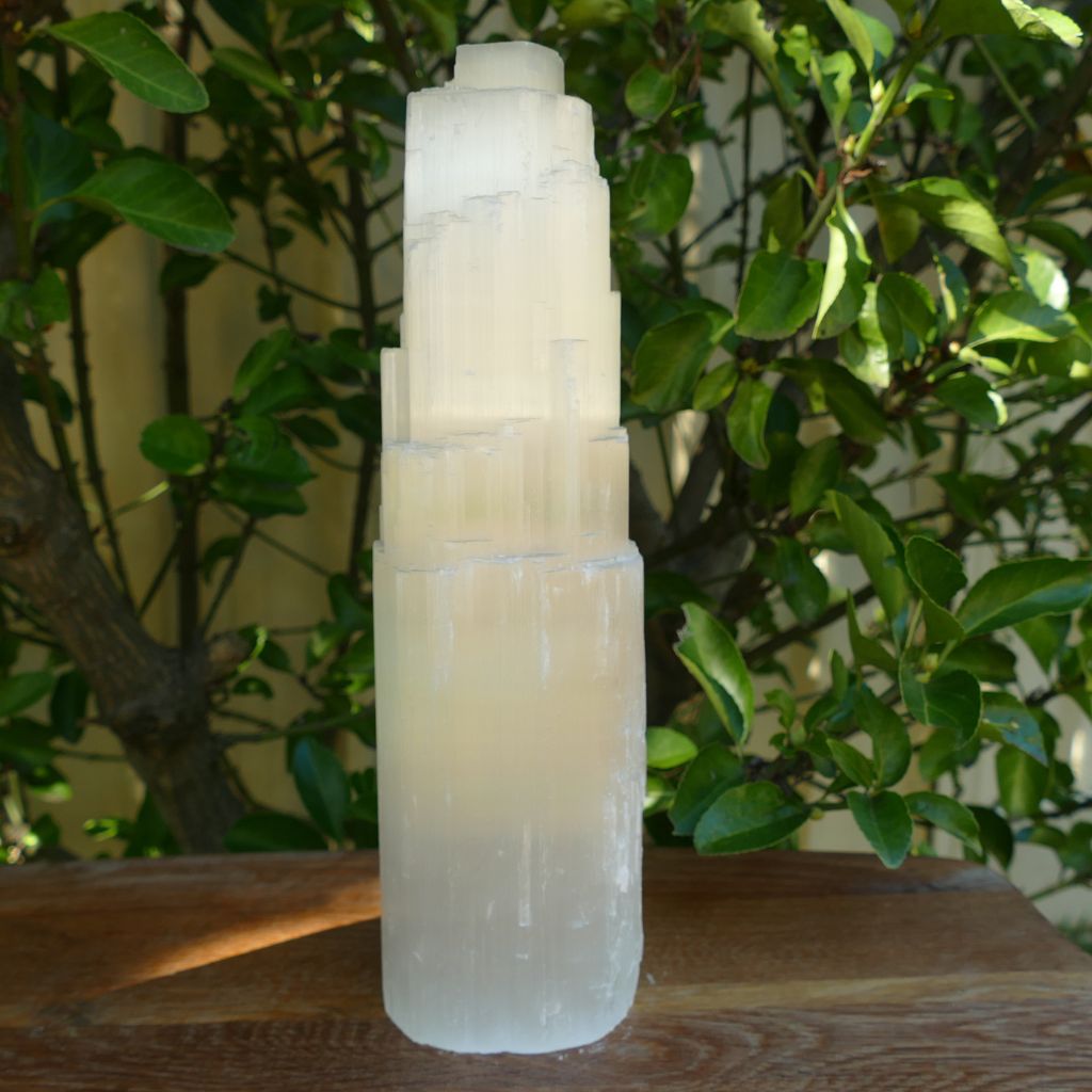 selenite tower lamp