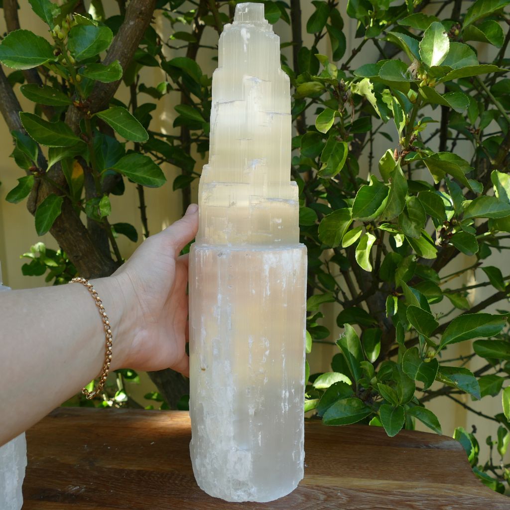 selenite tower lamp large