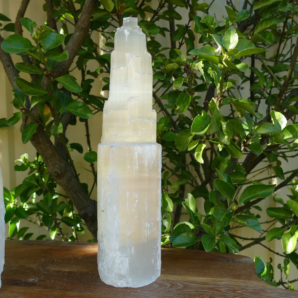 selenite tower lamp large