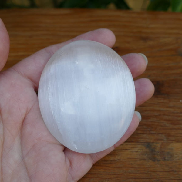 Selenite Palm Stones Perfect Polished Crystal for Meditation from Morocco Healing Stone