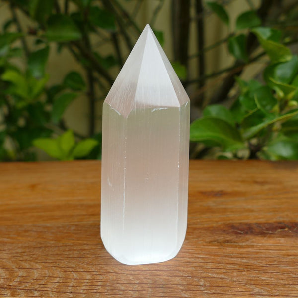 Selenite Crystal Point 10cm for Energy Cleansing, Meditation & Reiki Healing