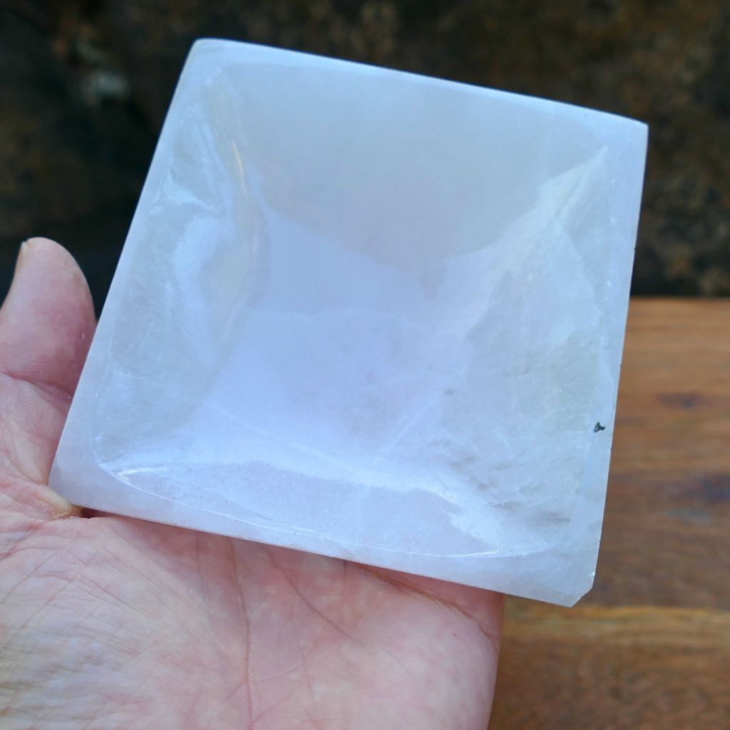selenite square bowl