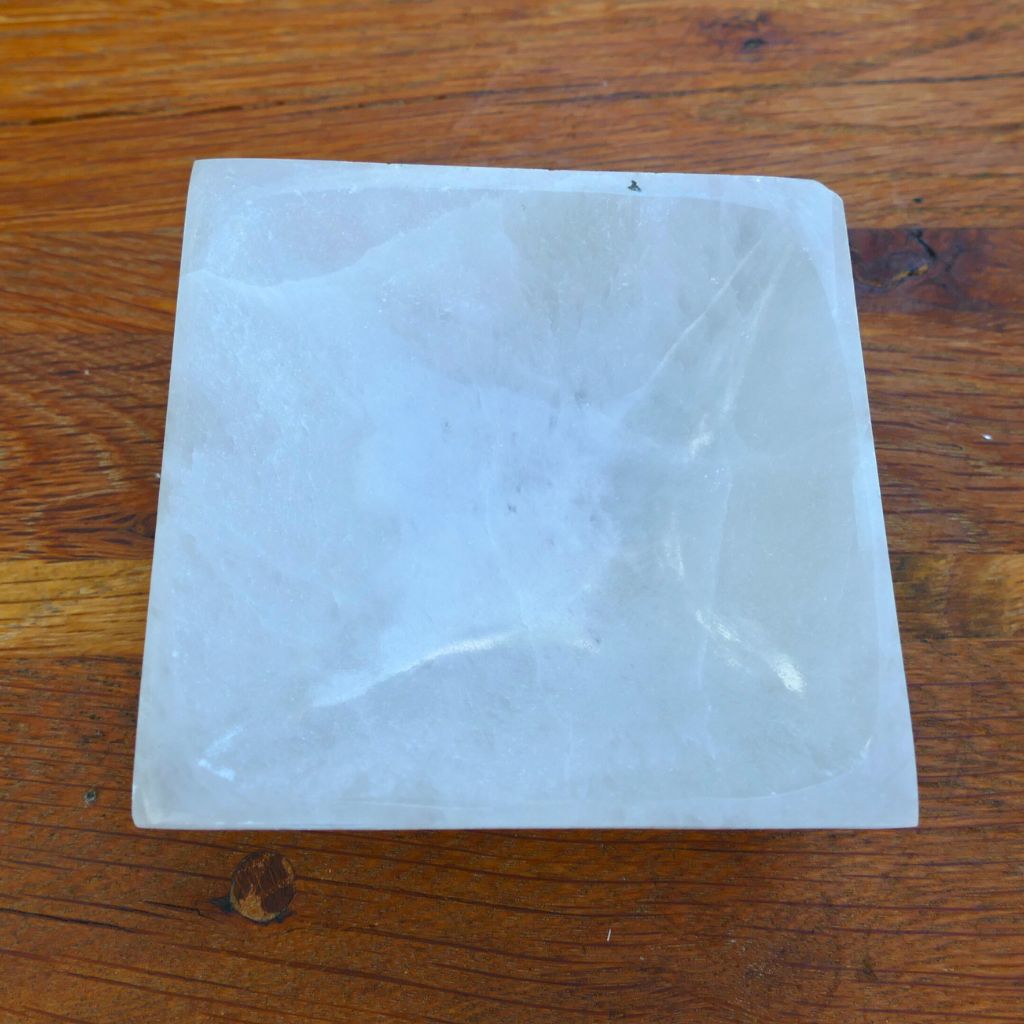 selenite square bowl