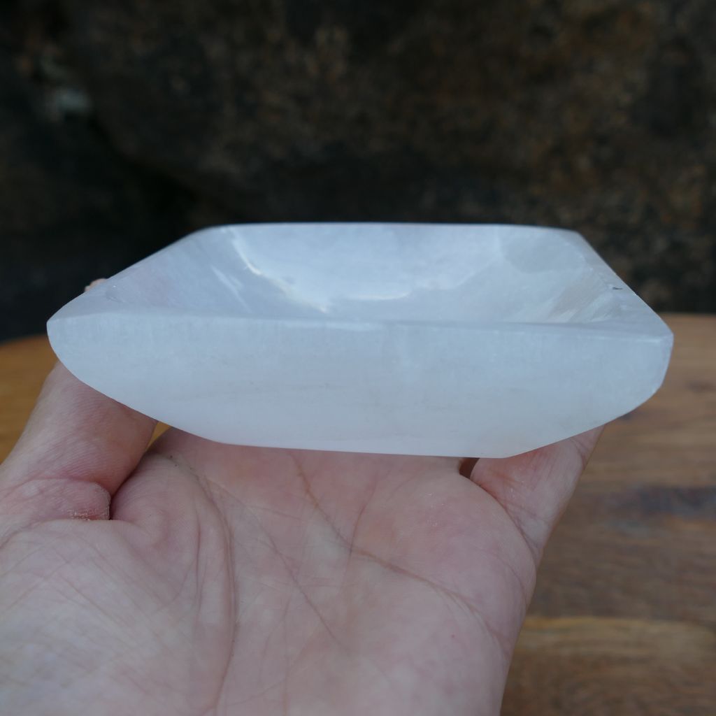 selenite square bowl