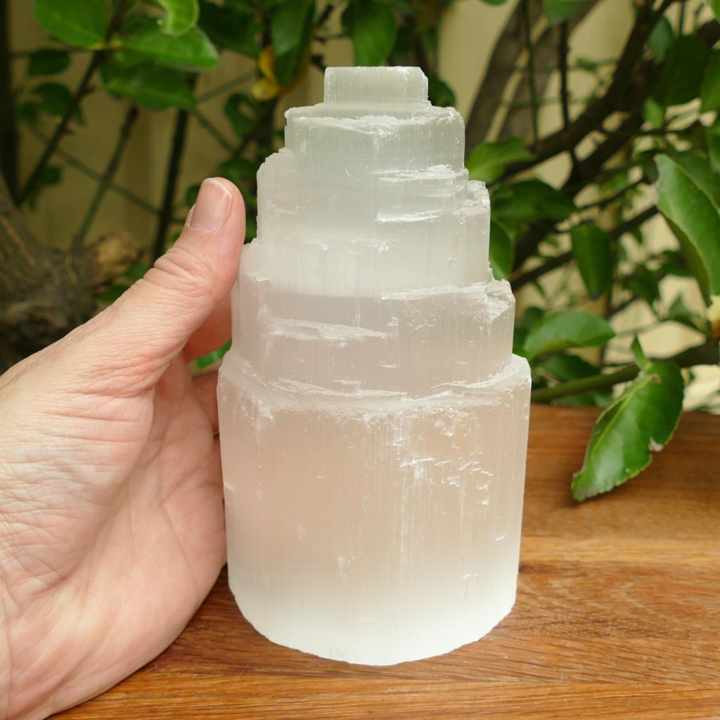 15cm selenite tower lamp