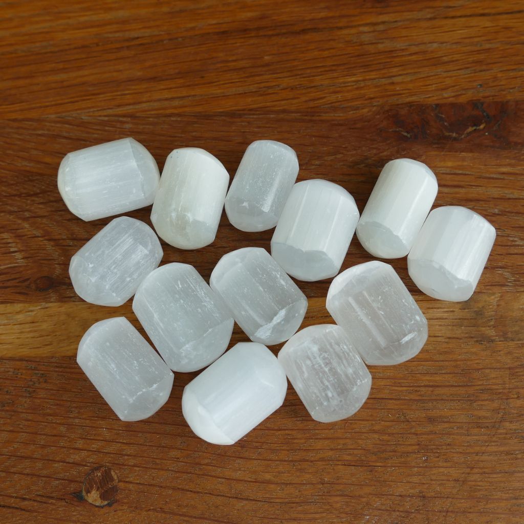 selenite tumble stones