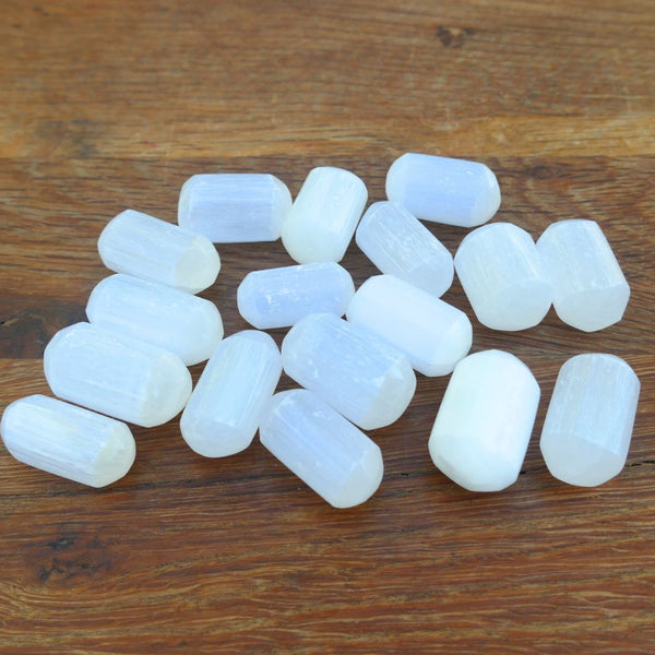 Tumbled White Selenite Stones - Polished Gemstones for Healing, Reiki, Chakra