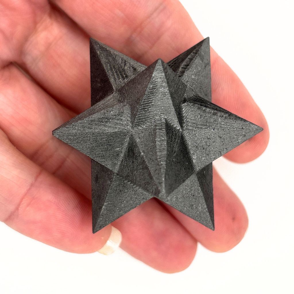 Shungite Merkaba Star 50mm | Sacred Geometry Crystal