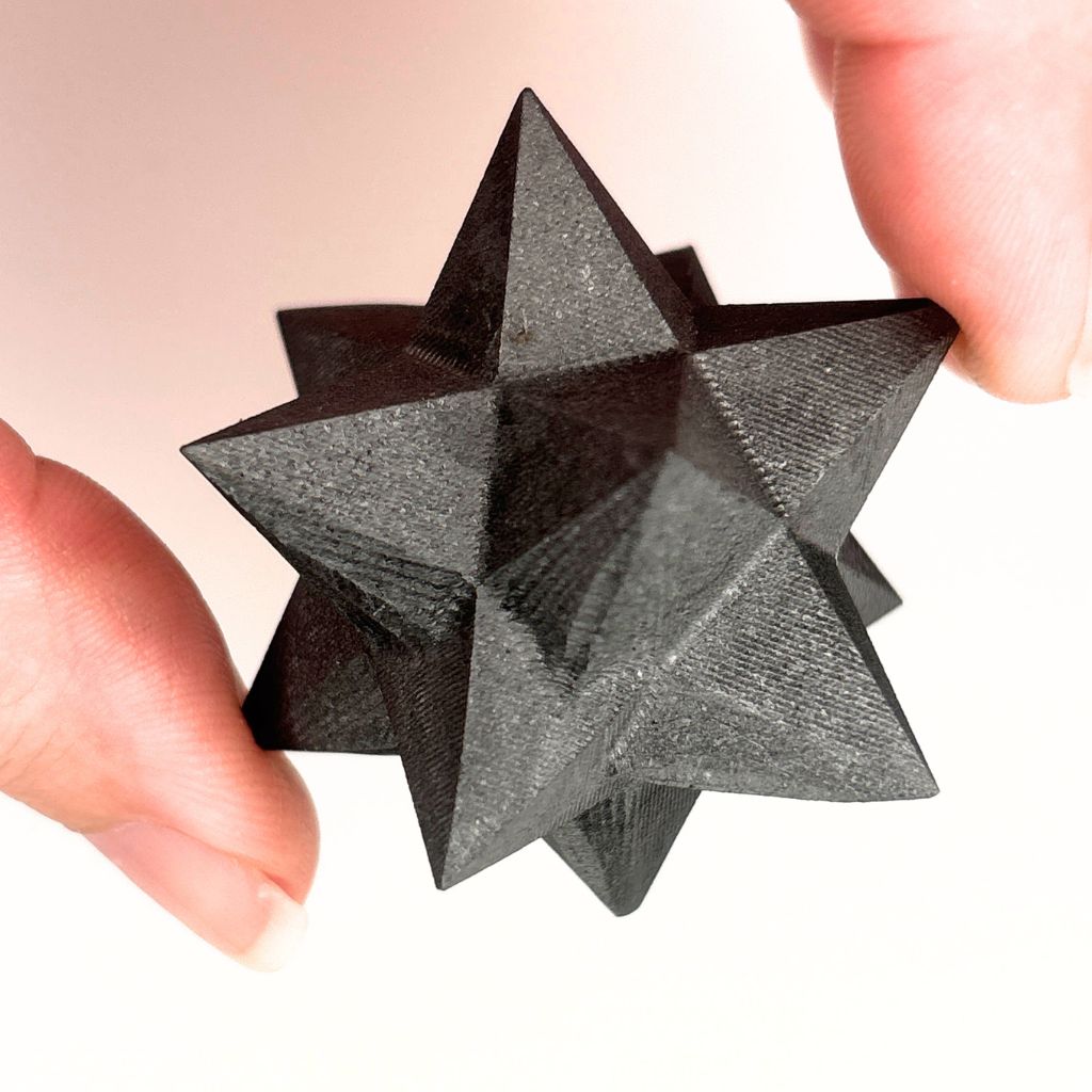 Shungite Merkaba Star 50mm | Sacred Geometry Crystal