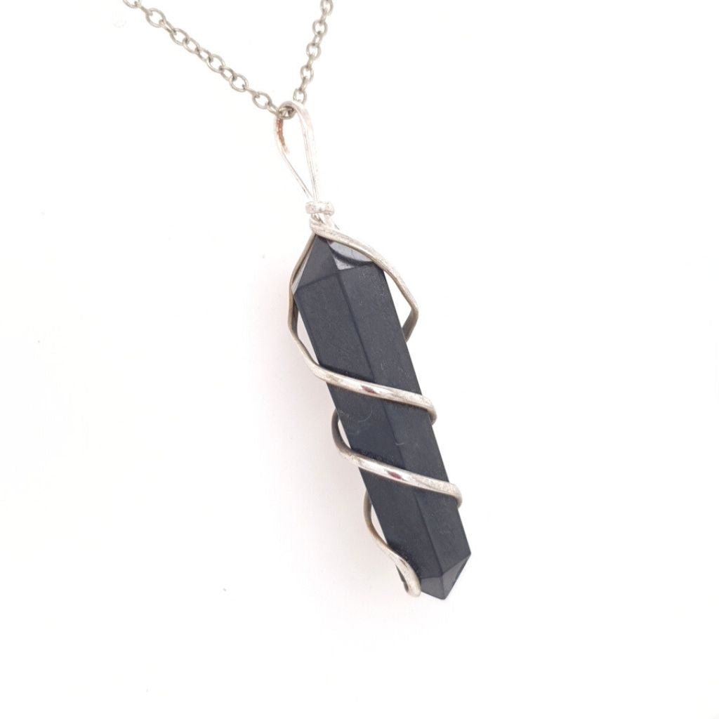 Shungite Wire Wrapped Point pendant