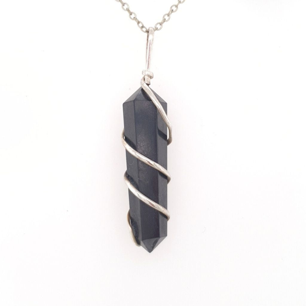 Shungite Wire Wrapped Point pendant