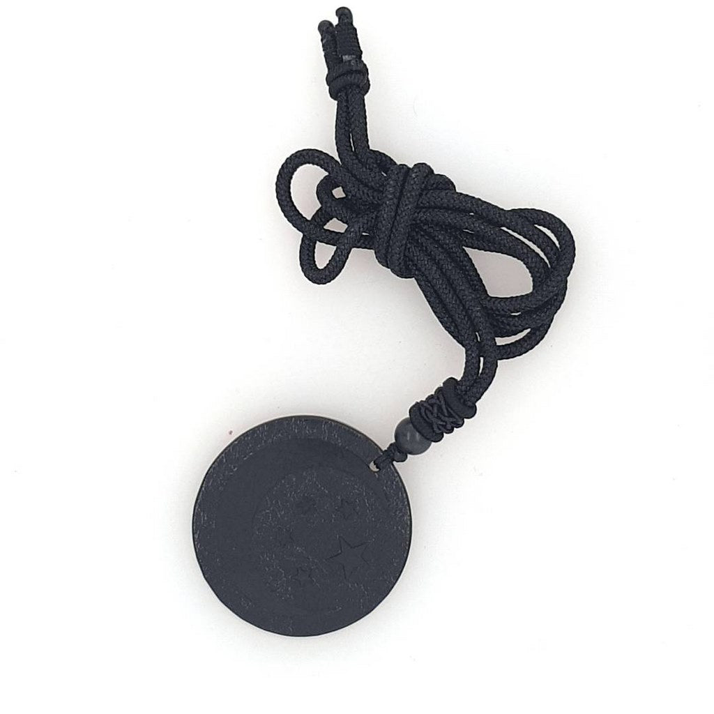 shungite pendant with stars and moon