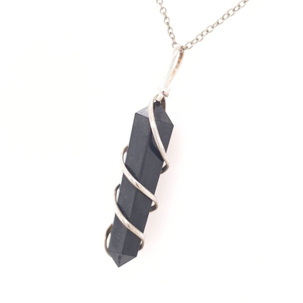 Shungite Wire Wrapped Point pendant
