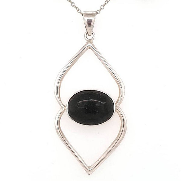 Shungite Pendant Handcrafted by Blue Turtles in Sterling Silver