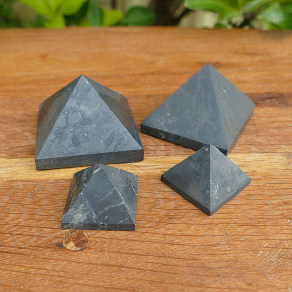 Shungite Pyramid Crystal for EMF Protection Crystal Healing Stone Home Decor