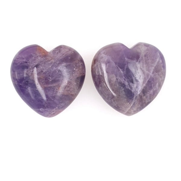 Small Amethyst Crystal Hearts - 30mm