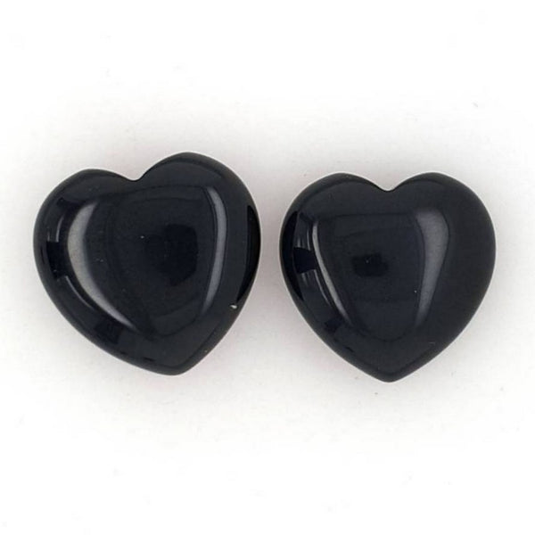 Small Black Obsidian Heart - Guardian of Strength - 30mm