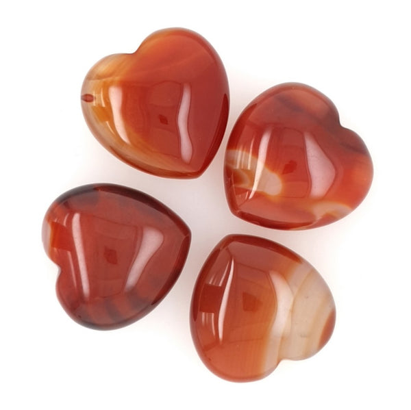 Carnelian Crystal Heart for Metaphysical Healing with Lovely Tones - 30mm