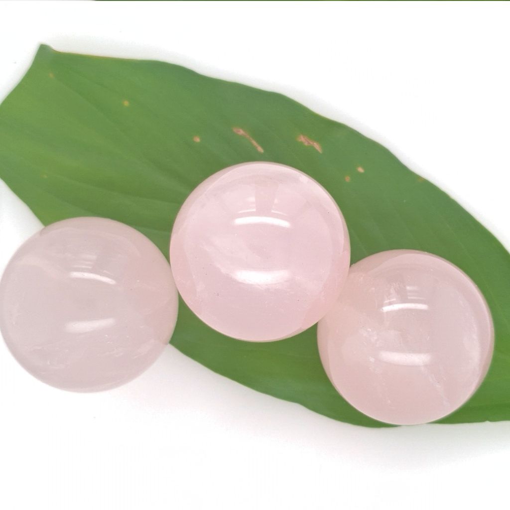 small rose quartz sphere