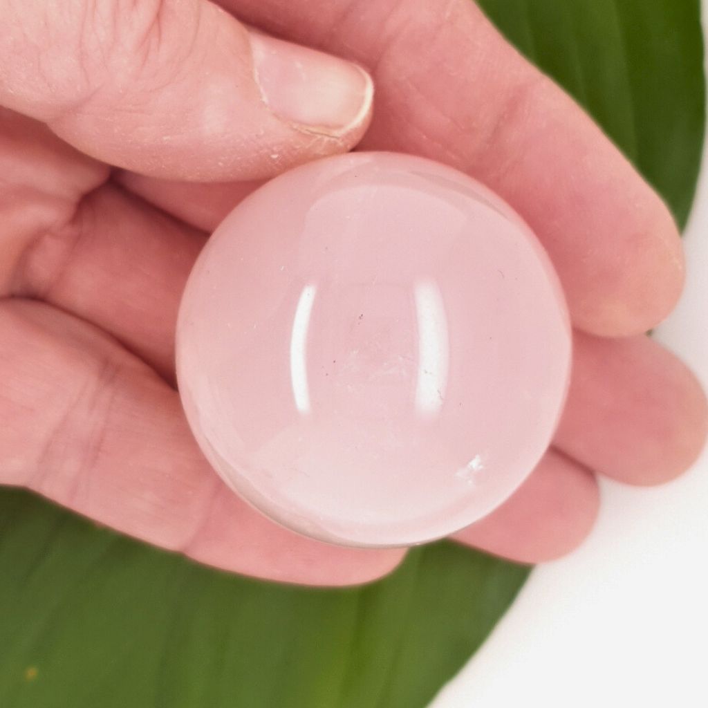 small rose quartz sphere