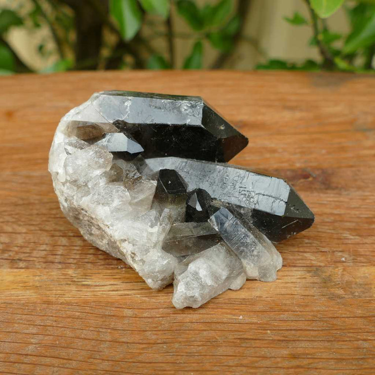 smoky quartz crystal cluster