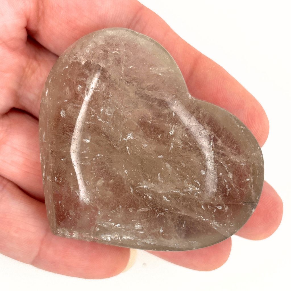 Smoky Quartz Crystal Heart Perfectly Polished