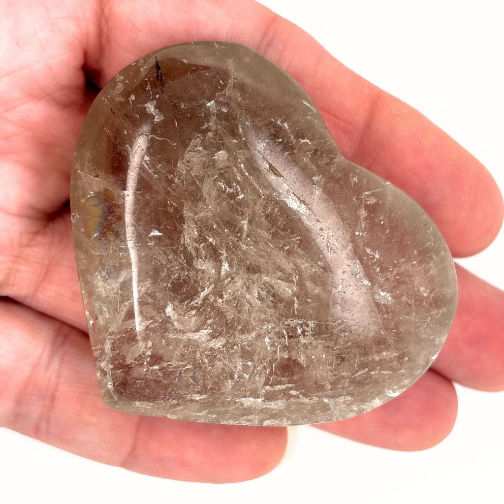 Smoky Quartz Crystal Heart Perfectly Polished