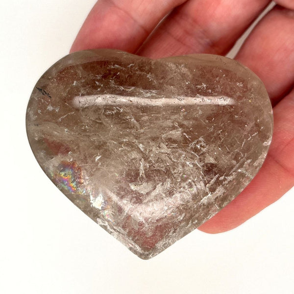 60mm Smoky Quartz Heart - Polished Crystal, Reiki Energy Healing Meditation Home Decor