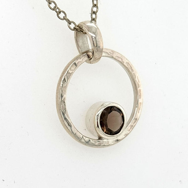 Smoky Quartz Pendant Crystal Jewellery Necklace in Sterling Silver