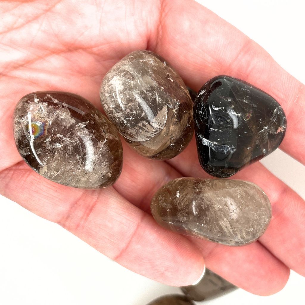 Tumbled Smoky Quartz Polished Crystals - 30mm Gemstones