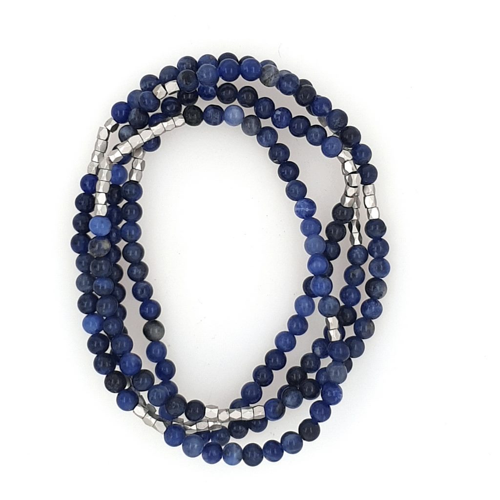 Sodalite Wrap Bracelet or Necklace