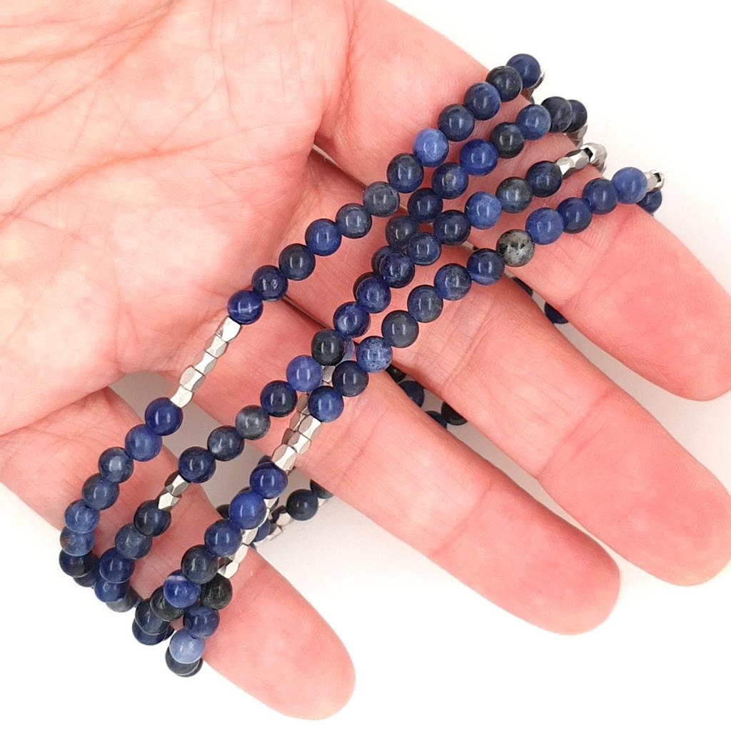 Sodalite Wrap Bracelet or Necklace
