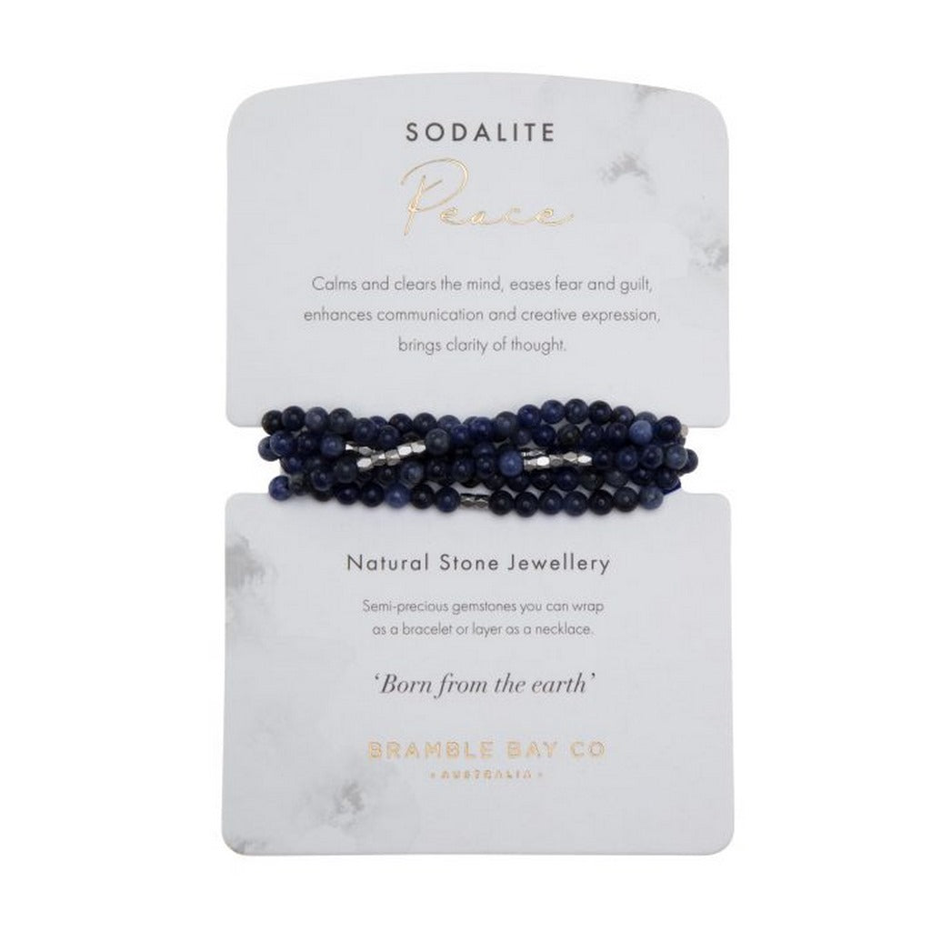 Sodalite Wrap Bracelet or Necklace