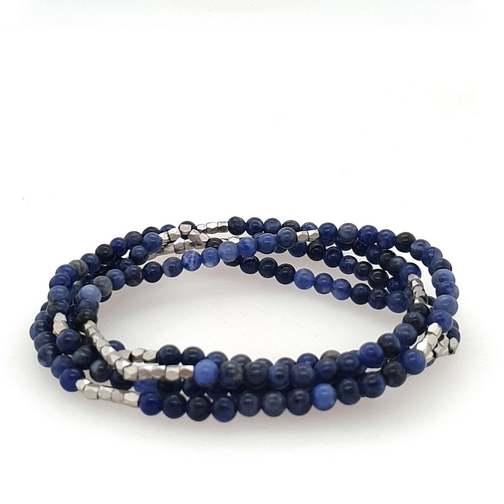 Sodalite Wrap Bracelet or Necklace