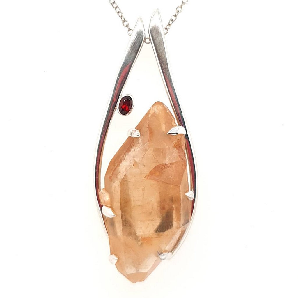 tangerine and garnet pendant