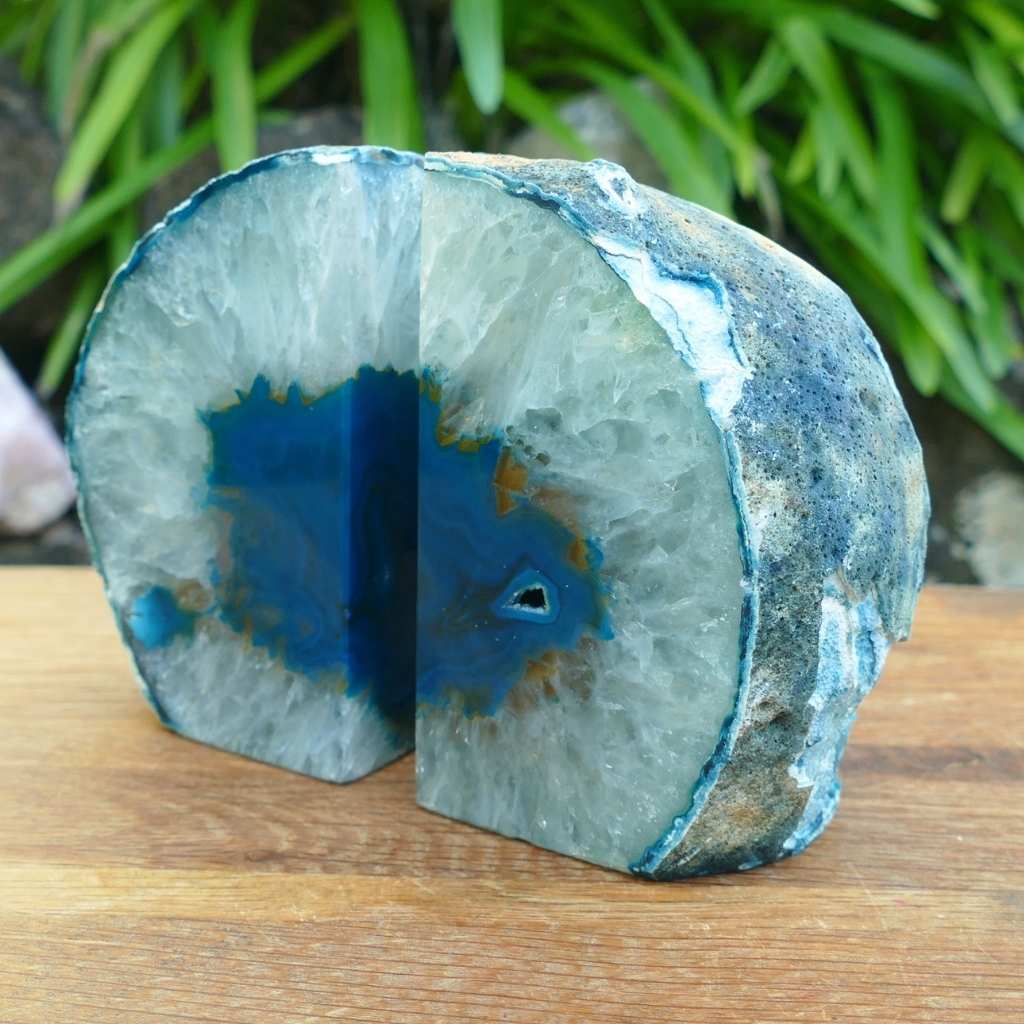 Teal Agate Bookends: Add a Touch of Elegance