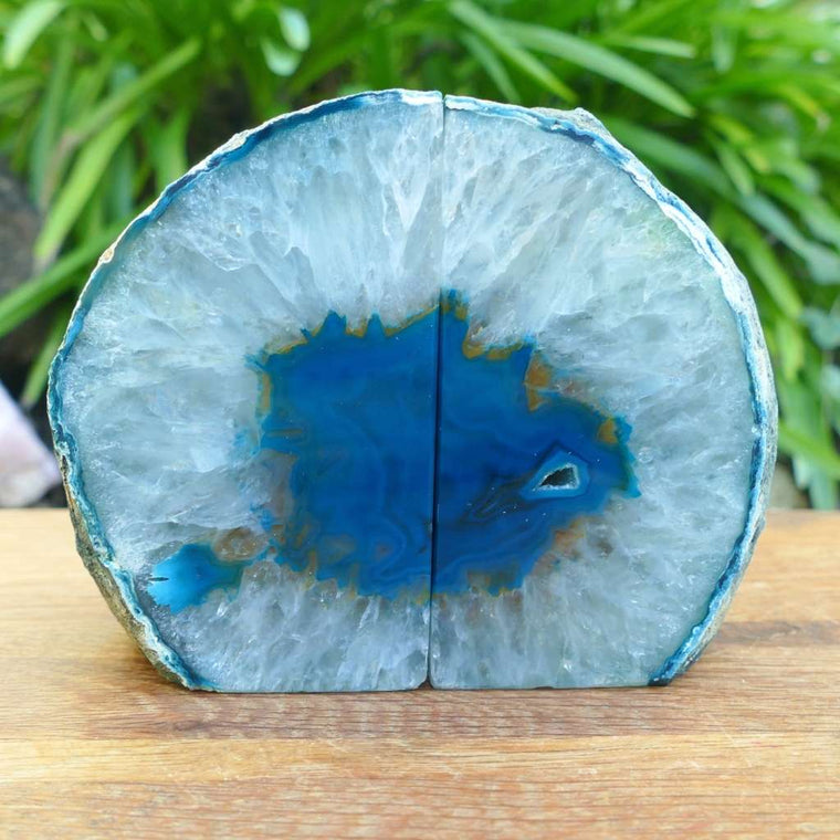 Teal Agate Bookends: Add a Touch of Elegance