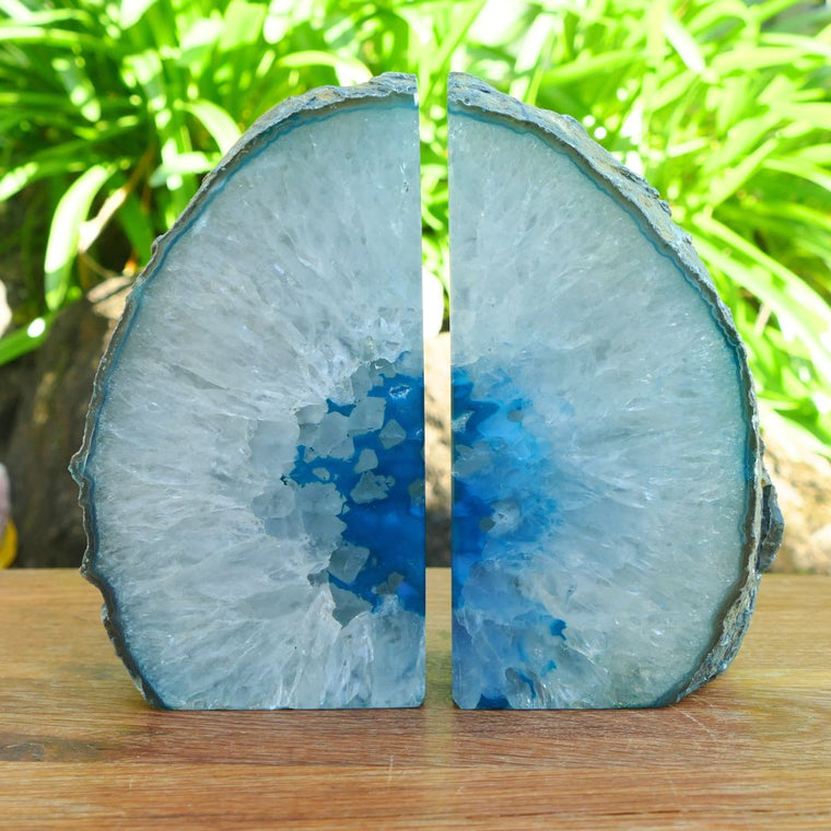 Teal Agate Bookends: Add a Touch of Elegance
