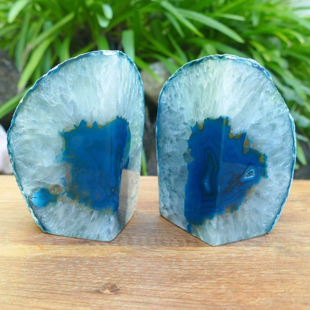 Teal Agate Bookends: Add a Touch of Elegance
