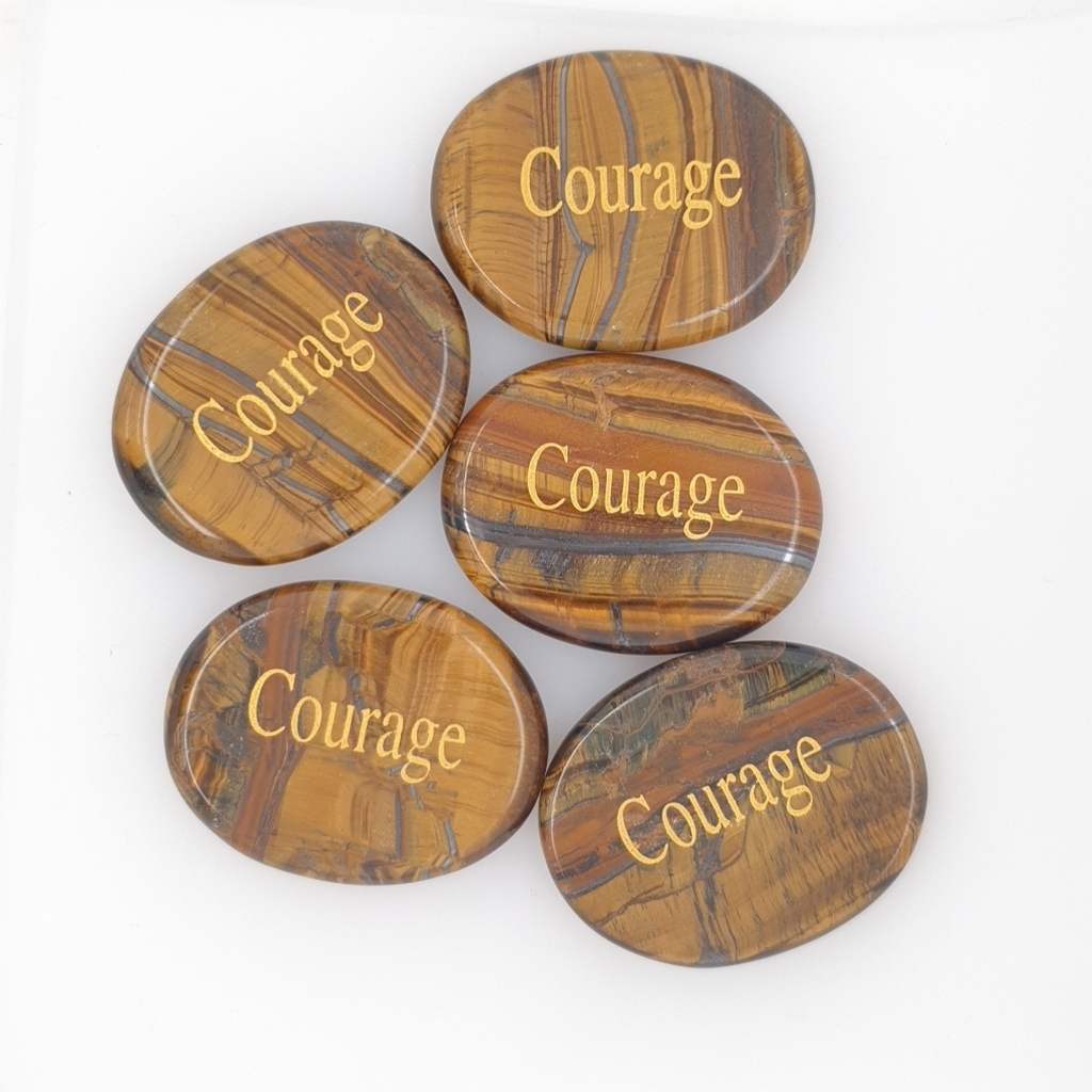tigers eye palm stone courage