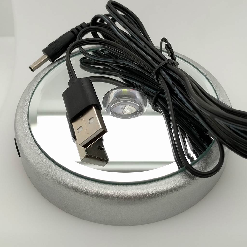 Crystal Display Base Stand LED Lighted with USB