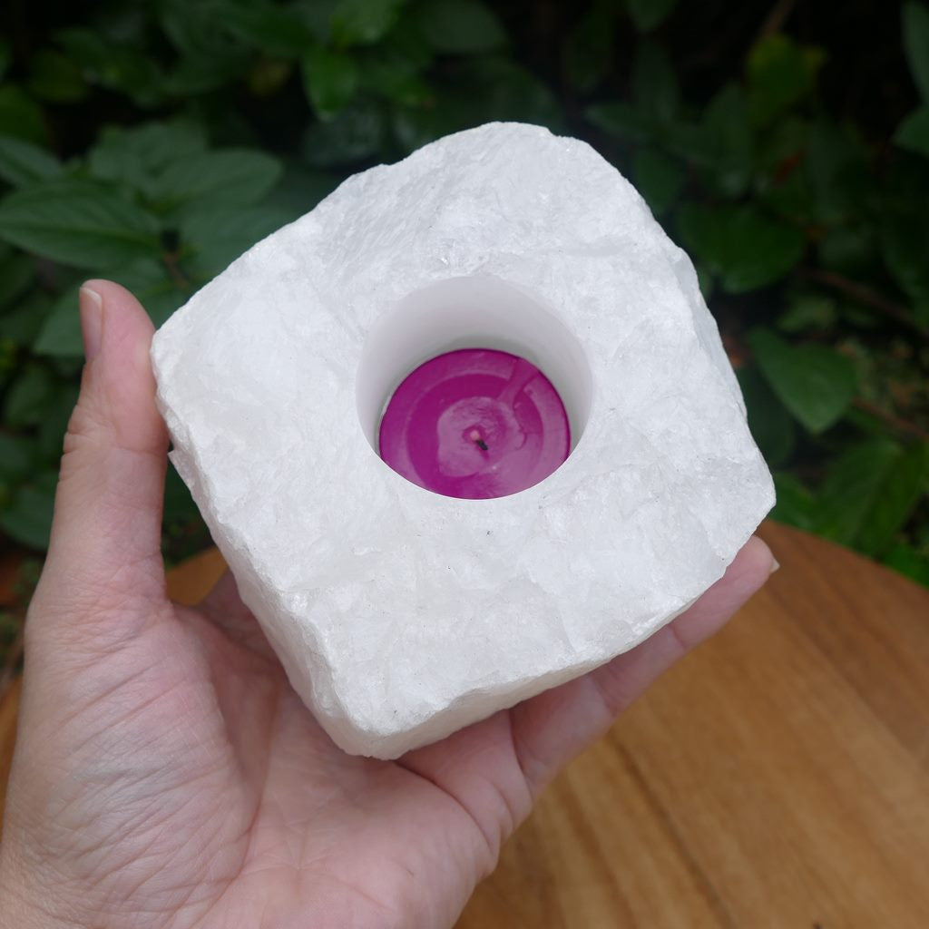new quartz tealight candle holder
