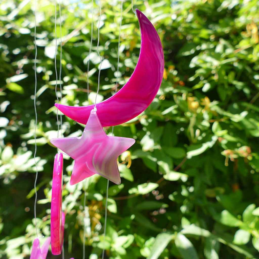 stars and moon agate wind chime