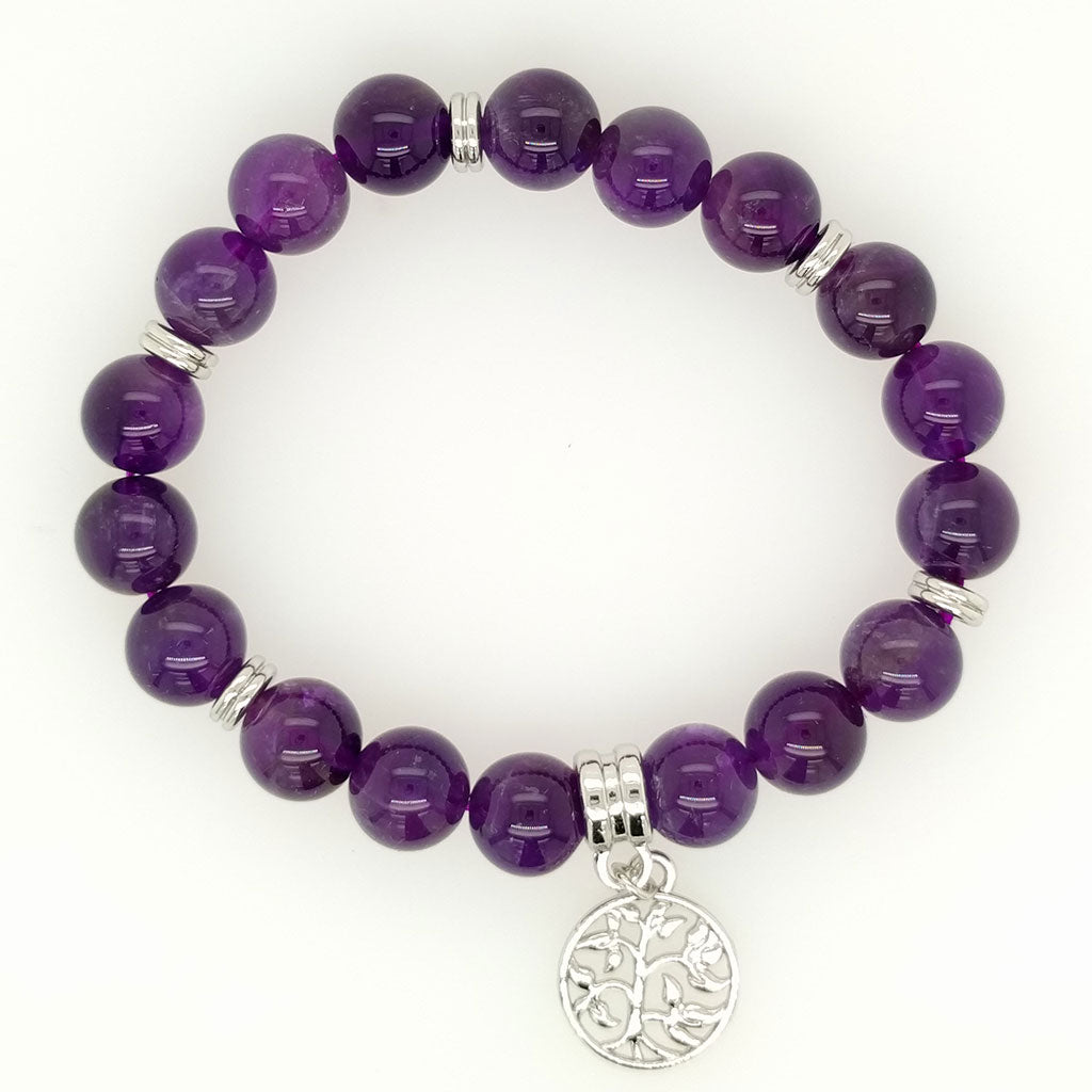 best Amethyst Bracelet Tree of Life Charm