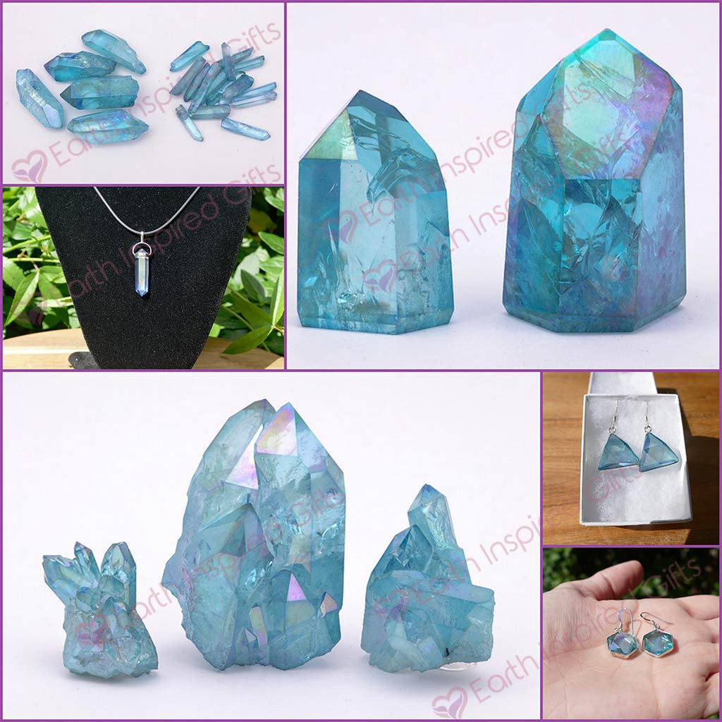 Aqua Aura Quartz Cluster